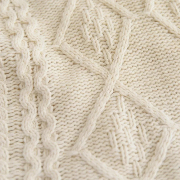 Molly Bracken Cream  Knit V-Neck Sweater Size TU - Picture 12 of 13